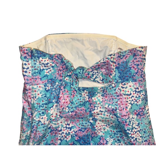 Lilly Pulitzer Floral Strapless FRANCO Dress Bow Detail Party Cocktail Size 8 - Picture 1 of 7